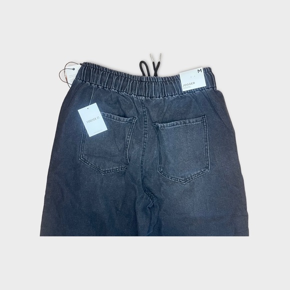 Forever 21 Black Drawstring High Rise Denim Jogger - Picture 5 of 5